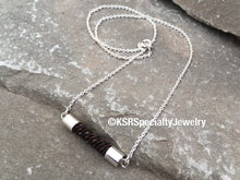 Load image into Gallery viewer, Sterling Silver Straight Bar Horse Hair Necklace