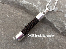 Load image into Gallery viewer, Sterling Silver Horse Hair Straight Drop Pendant