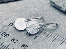 Load image into Gallery viewer, Sunflower Hand Engraved Earrings