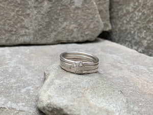 Let it Snow Stacking Rings, size 8