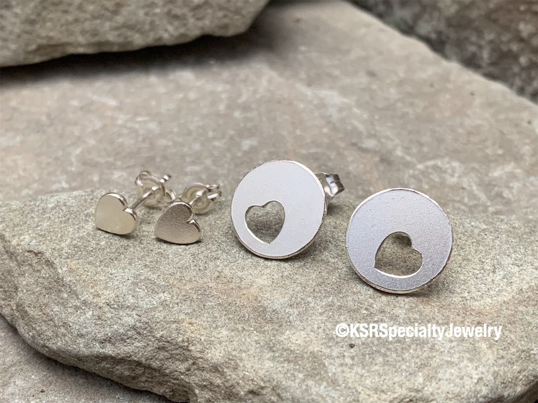 Set of Sterling Heart Earrings