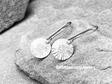 Load image into Gallery viewer, Sunflower Hand Engraved Earrings