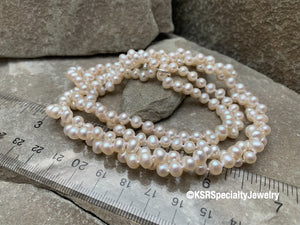39" Multi-Wear White/Cream Colored 5.5mm Freshwater Pearl Necklace