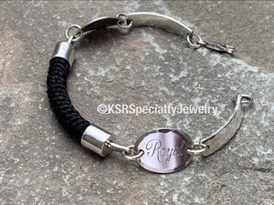 Horse Hair Bracelet w/ Engraved Sterling Side Plate