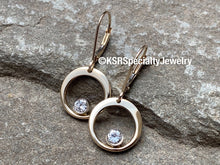 Load image into Gallery viewer, 1/3ct. tw 14k Yellow and White Gold Forged Circle and Diamond Earrings