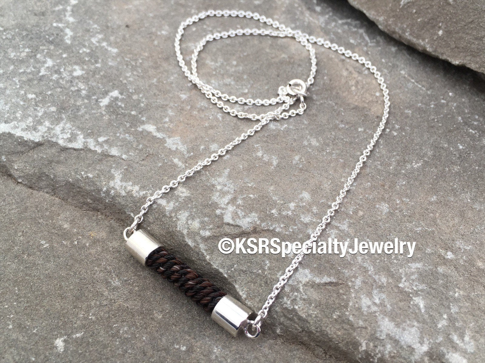 Sterling Silver Straight Bar Horse Hair Necklace – KSR Specialty Jewelry