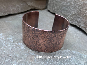 Wide Textured Cuff Bracelet