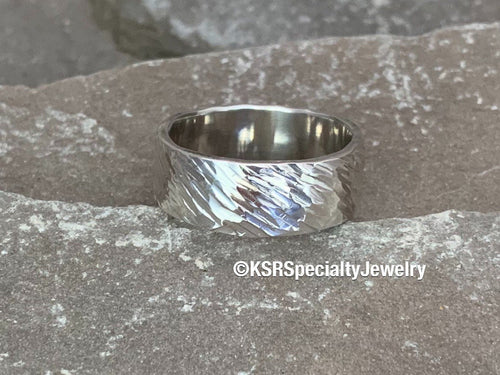 Heavy Sterling Silver Ring w/ Crosshatch Texture