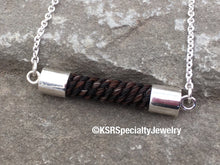 Load image into Gallery viewer, Sterling Silver Straight Bar Horse Hair Necklace