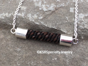Sterling Silver Straight Bar Horse Hair Necklace