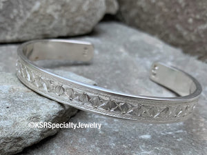 Hand Engraved Sterling Cuff