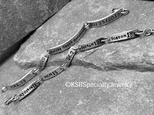 Stamped Running Link Bracelet