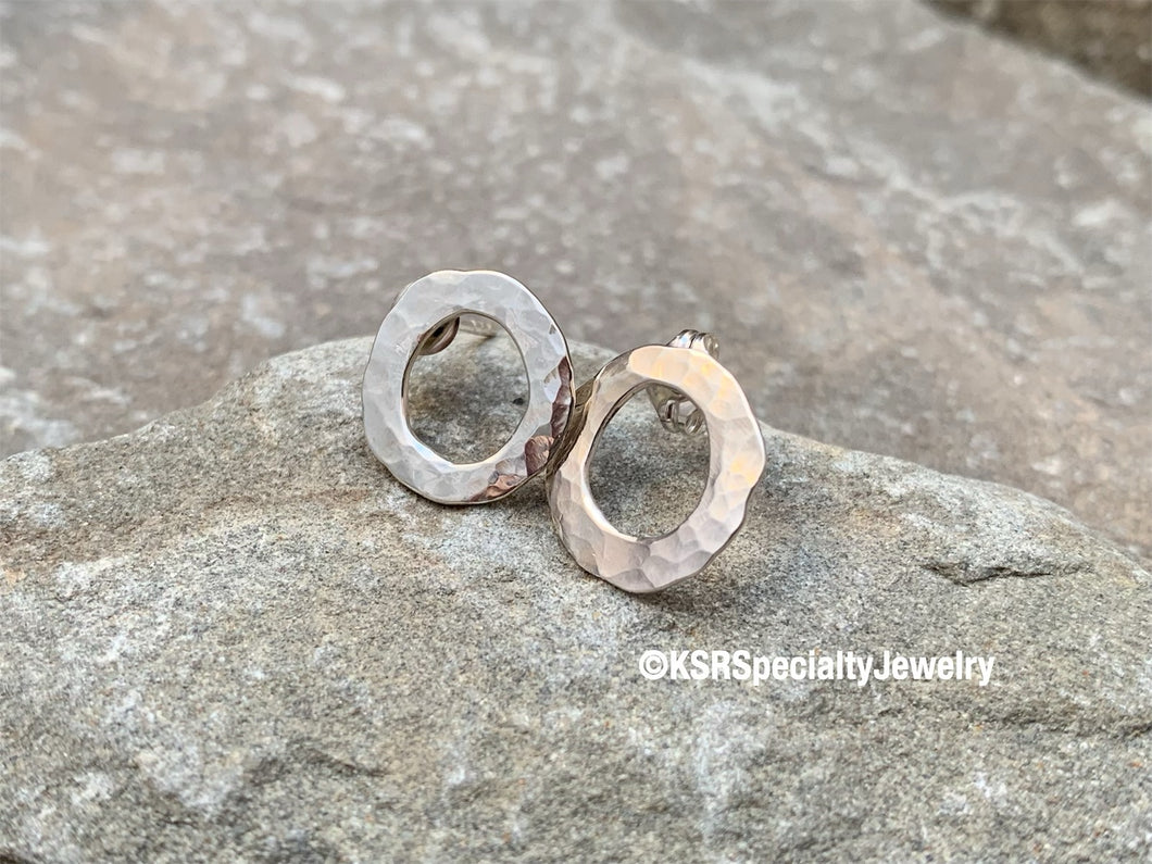 Hammered Circle Earrings