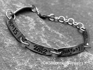 Stamped Running Link Bracelet