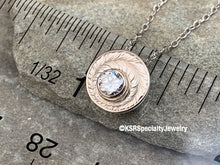 Load image into Gallery viewer, Hand Engraved White Gold and Diamond Slider Necklace