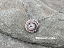 Load image into Gallery viewer, Hand Engraved White Gold and Diamond Slider Necklace