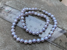 Load image into Gallery viewer, 16&quot; Pewter Colored Natural 6.5mm Freshwater Pearl Necklace