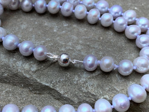 16" Pewter Colored Natural 6.5mm Freshwater Pearl Necklace