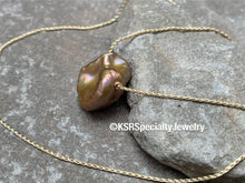 Load image into Gallery viewer, 14k Yellow Gold and Keshi Pearl Necklace