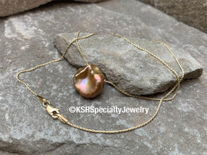 14k Yellow Gold and Keshi Pearl Necklace